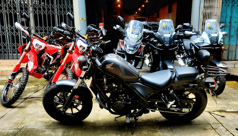 Ducky's motorcycle fleet with enhanced motorcycle rental insurance in Thailand